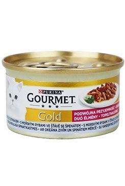 Gourmet Gold konz. kočka pašt. moř.ryby a špenát 85g