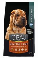 CIBAU Adult Sensitive Lamb&amp;Rice 12kg+2kg ZDARMA