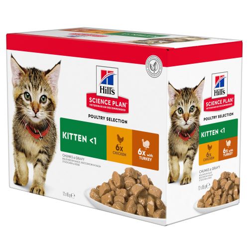 Hills Science Plan Feline Kitten Chicken&Turkey - kapsičky 12x85g