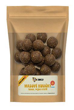 DINGO masové kuličky losos, vejce a krill 24mm/150g