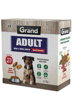 GRAND Dry Adult mini&small breed hovězí 2,5kg