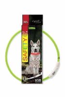 Obojek DOG FANTASY světelný USB zelený 65cm 1ks