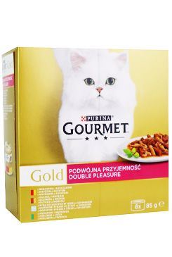 Gourmet Gold konz. kočka kousky duš.a gril. pack 8x85g