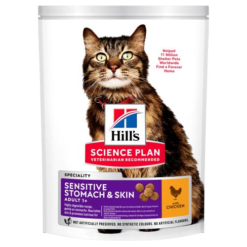 Hills Science Plan Feline Adult Sensitive Stomach & Skin Chicken 7kg