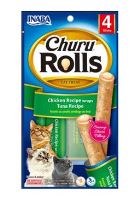 Churu Cat Rolls Chicken wraps&amp;Tuna cream 4x10g